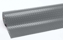 Wykładzina przemysłowa, ergonomiczna Chodniki, typ Diamond Plate Runner 122 cm x 22,8 m x 4 mm, obszar suchy/mokry, kolor szary